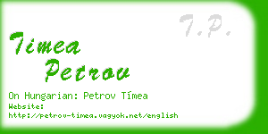 timea petrov business card